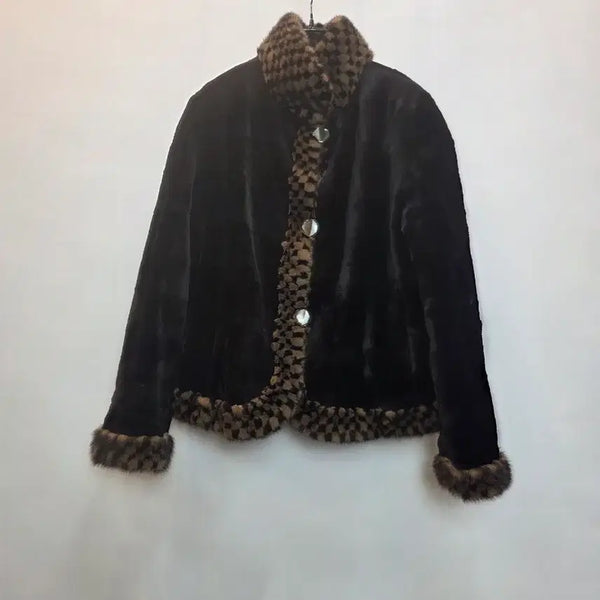 [BUNJANG] Premium Reversible Sheared Mink & Silk Blend Jacket / 새상품급] 프리미엄 리버시블 깎은 밍크 & 실크 배색 자켓
