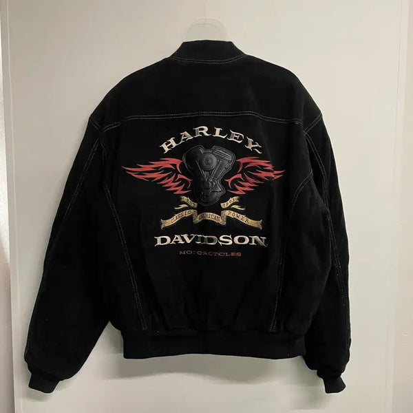 [BUNJANG] Harley-Davidson Suede Bomber Jacket / 할리데이비슨 가죽 스웨이드 봄버자켓