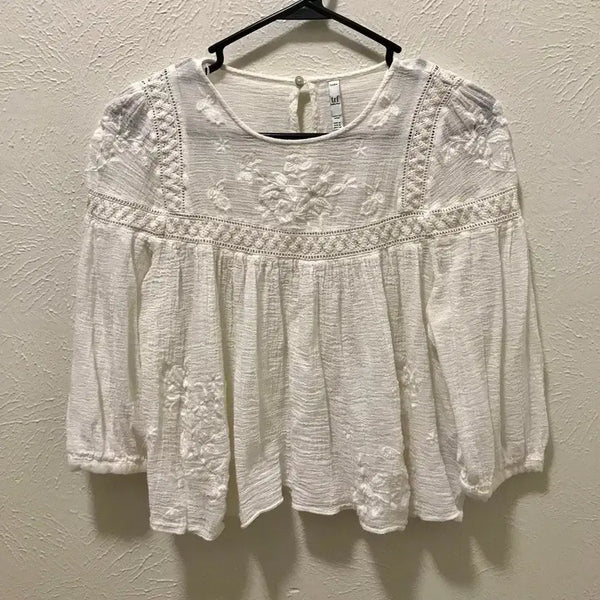 [BUNJANG] ZARA Embroidered Blouse - New / ZARA 자라 자수 블라우스 새상품