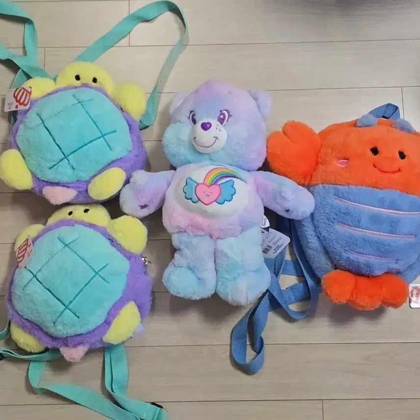 [BUNJANG] Care Bears Plush Bag Bundle Set / (일괄) 케어베어 인형 가방
