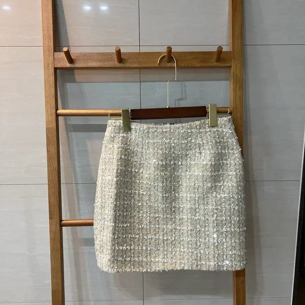 [BUNJANG] Gold Sequin Mini Skirt / 골드스팽글 미니스커트