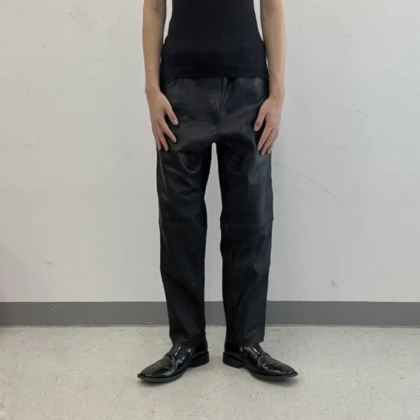 [BUNJANG] Harley-Davidson Side Button Leather Motorcycle Pants - Size 36 / 할리데이비슨 사이드 버튼 가죽 바이크 팬츠 36