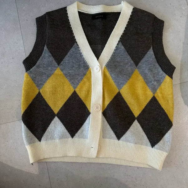 [BUNJANG] Argyle Knit Vest / 아가일 니트 베스트