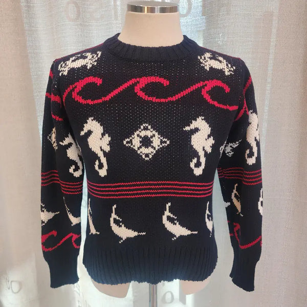[BUNJANG] Thom Browne Navy Marine Theme Knit / 톰브라운 네이비 마린 테마 니트