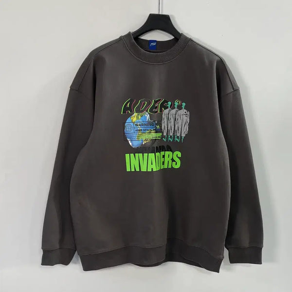 [BUNJANG] Ader Error Invader Charcoal Gray Sweatshirt / 아더에러 인베이더 챠콜그레이 맨투맨 (on.2734)