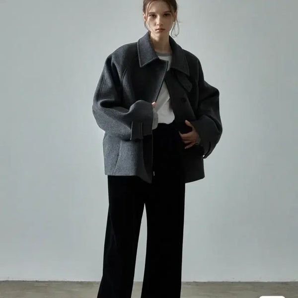 [BUNJANG] Passat Pattern Cashmere Half Coat S / 파사트패턴 캐시미어 하프코트S