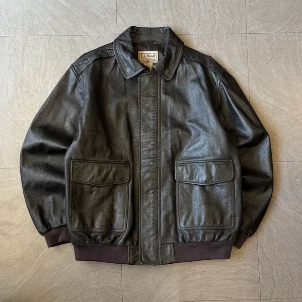 [BUNJANG] L.L.Bean A-2 Leather Jacket / 엘엘빈 A-2 가죽 자켓