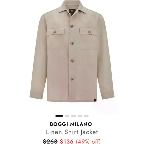 [BUNJANG] BOGGI Milano 24SS Linen Shacket Beige / [97] 보기 밀라노 24ss 린넨셔켓