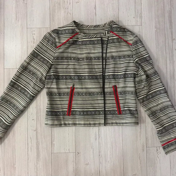 [BUNJANG] Unique Pattern Zip-Up Cropped Jacket / (새상품)패턴집업자켓 에스닉자켓 크롭자켓 여자자켓 여성자켓
