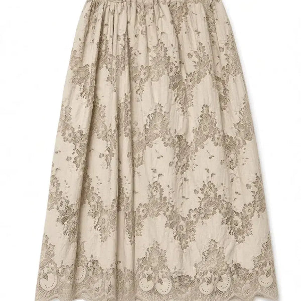 [BUNJANG] Lace Flower Pattern Long Skirt / 레이스 플러워 패턴 롱스커트