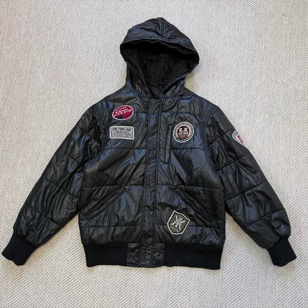 [BUNJANG] Keisuke Kuwata Patch Hooded Padded Jumper / 쿠와타 케이스케 패치 후드 패딩점퍼