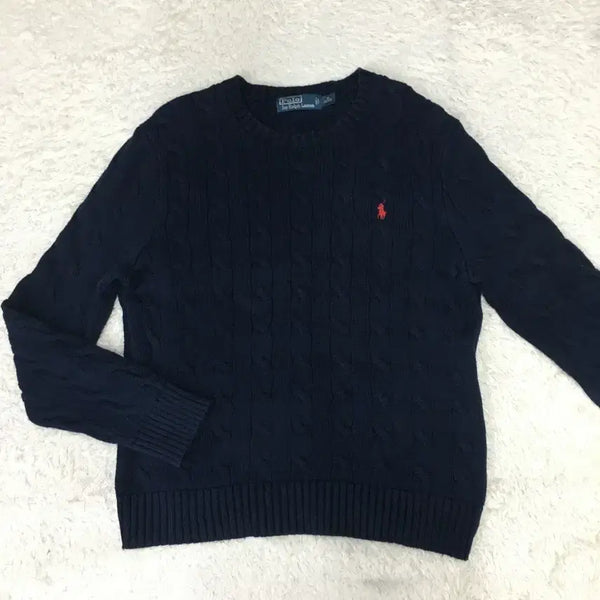 [BUNJANG] Polo 90's Small Pony Cable Knit Sweater / 폴로 90'S 스몰포니 꽈배기 니트 JJ06