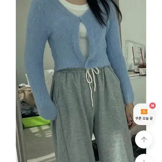 [BUNJANG] Light Blue Knit Cardigan / 새상품]소라색 니트 가디건