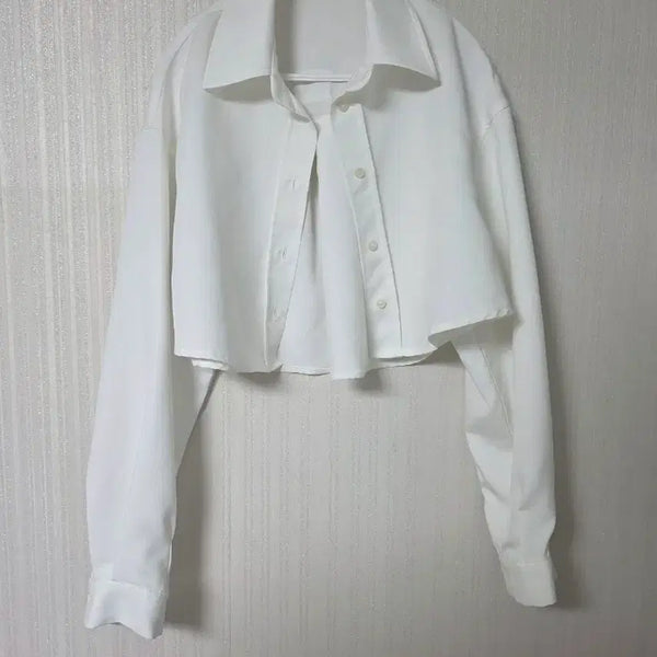 [BUNJANG] Cropped Shirt White / 크롭 셔츠 화이트