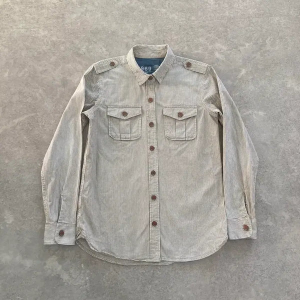 [BUNJANG] Gap 1969 Hickory Stripe Work Shirt Jacket / 갭(Gap 1969) 히코리 스트라이프 워크 셔츠 자켓