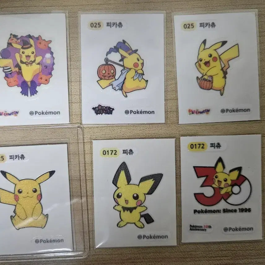 [BUNJANG] Pokemon Pikachu & Pichu 6-Type Sticker Bundle Set / 포켓몬 띠부씰 피카츄 피츄6종 일괄