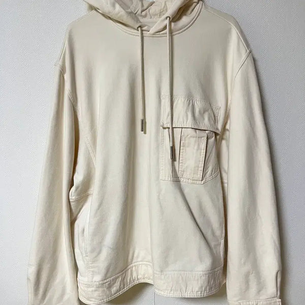 [BUNJANG] Solid Homme Utility Pocket Hoodie Ivory / 솔리드옴므 유틸리티 포켓 후드 100
