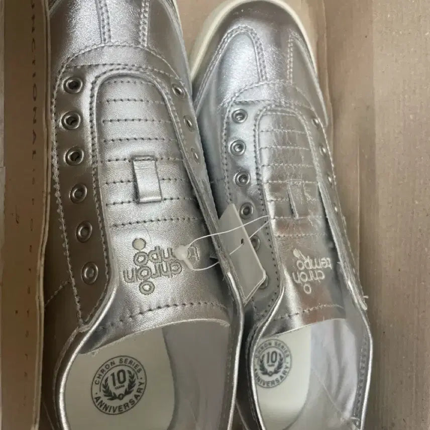 [BUNJANG] Descente Silver Sneakers / 데쌍트 실버 스니커즈