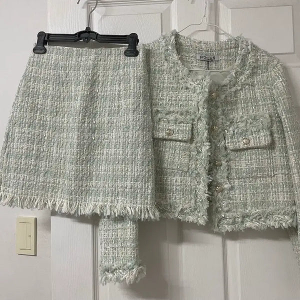 [BUNJANG] Tweed Set Jacket and Skirt / 트위드세트