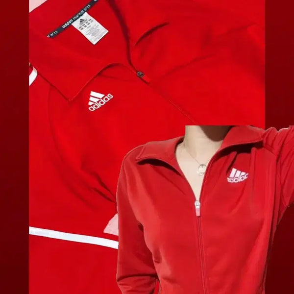 [BUNJANG] Adidas Track Top Red Jersey / 아디다스 트랙탑 레드 져지