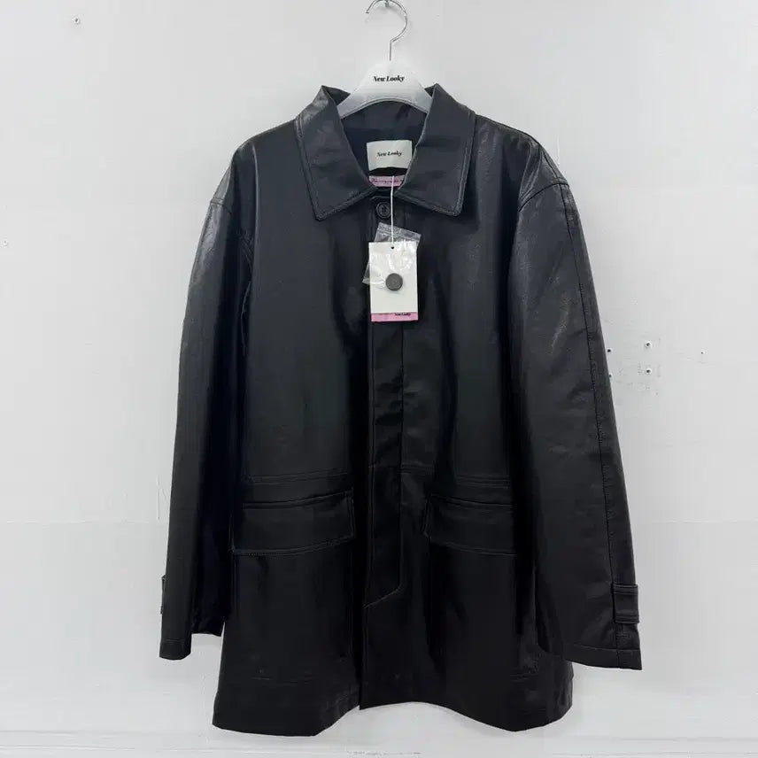 [BUNJANG] New Rooki Leather Mac Coat Black / 뉴루키 레더 맥코트 블랙