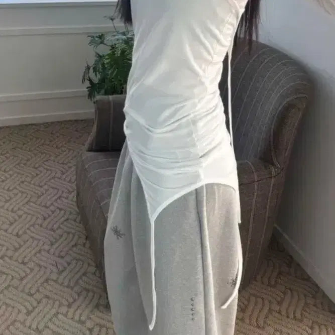 [BUNJANG] Layered Sleeveless Dress White / 에이블리 지그재그 레이어드 나시 원피스 화이트