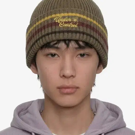 [BUNJANG] Under Control Olive Ribbed Beanie / 언더컨트롤 비니 올리브