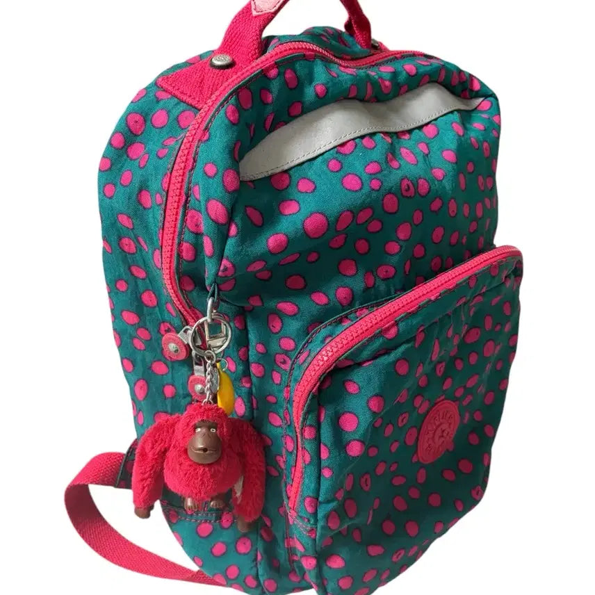 [BUNJANG] Kipling Monkey Banana Keyring Dot Backpack / 키플링 몽키 바나나 키링 도트 백팩