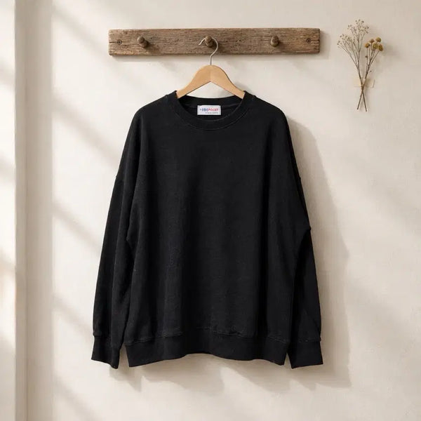 [BUNJANG] Plain Black Sweatshirt / 새상품:) 무지 맨투맨 검정색