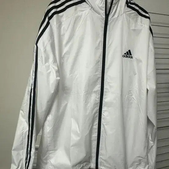 [BUNJANG] Adidas White Windbreaker Jacket L / 아디다스 바람막이 화이트 L