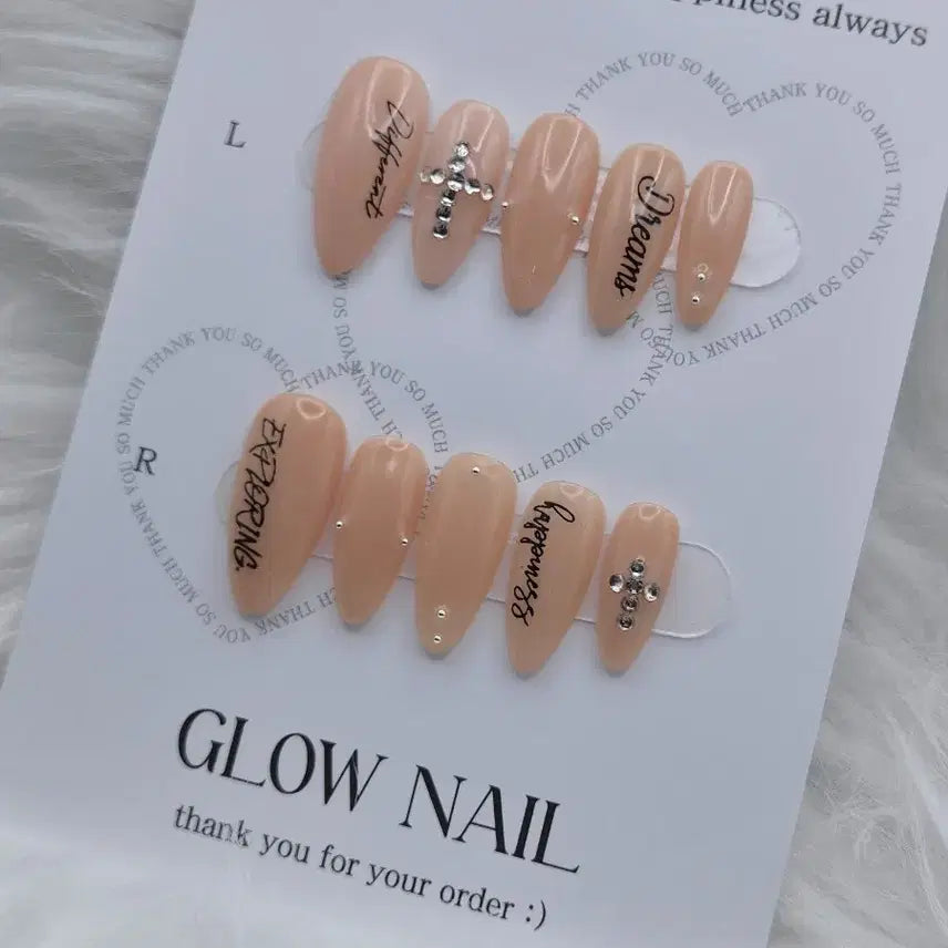 [BUNJANG] Nude Letter Handmade Nail Tips / (10월 할인)[21]누드레터 수제네일팁