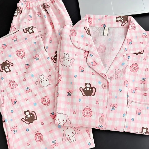 [BUNJANG] Sugar Bunnies Check Pajama Set / 새상품/일본고전) 슈가바니즈 잠옷