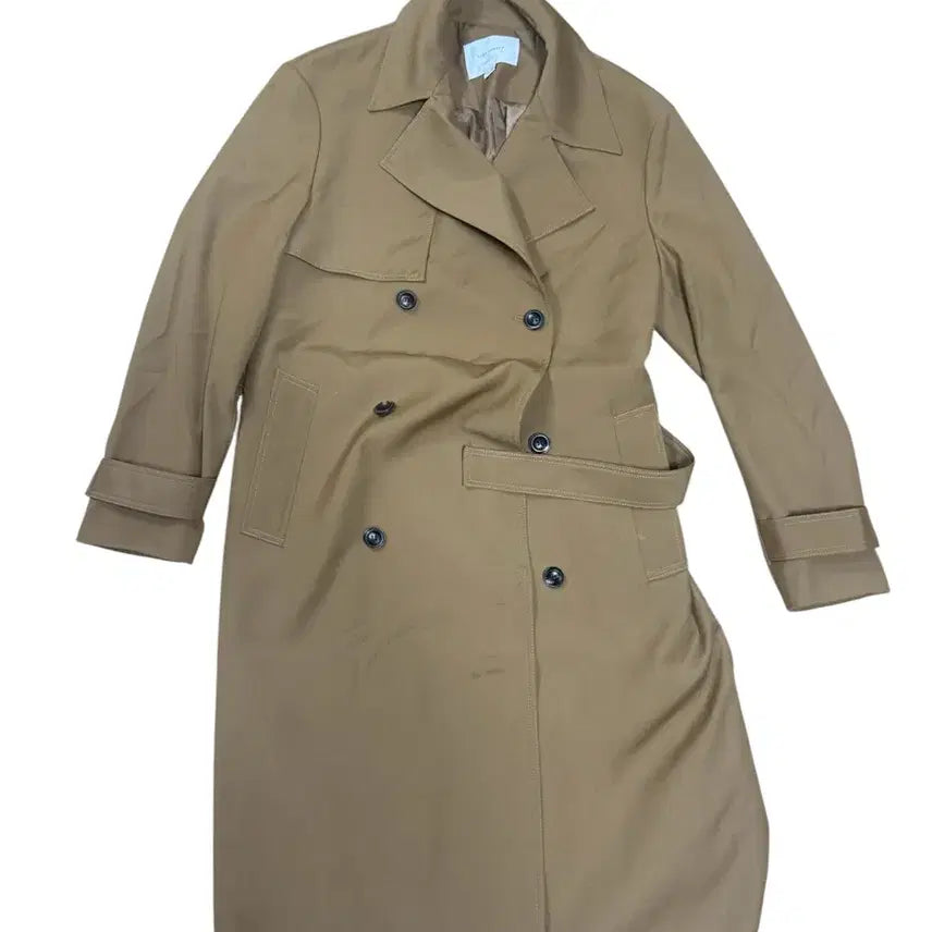 [BUNJANG] River Classi Beige Double-Button Coat (Size 105) / 리버클래시 코트 105