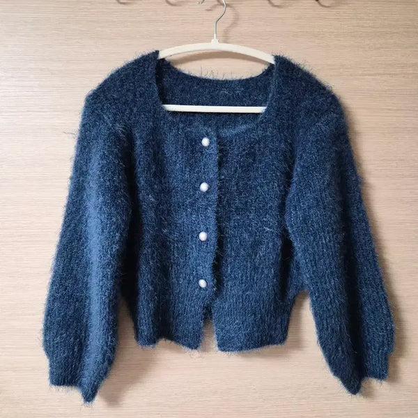 [BUNJANG] Angora Blend Blue Cardigan / 앙고라블루 가디건