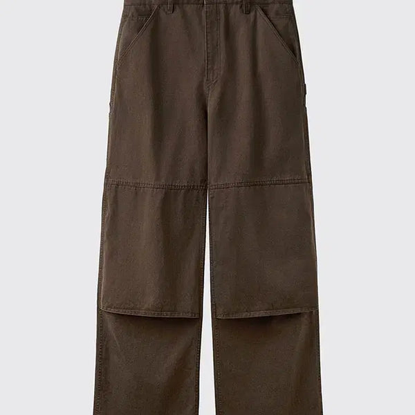 [BUNJANG] Arban Double Knee Carpenter Section Line Pants Brown / 아르반 더블니 카펜터 섹션 라인 팬츠 브라운