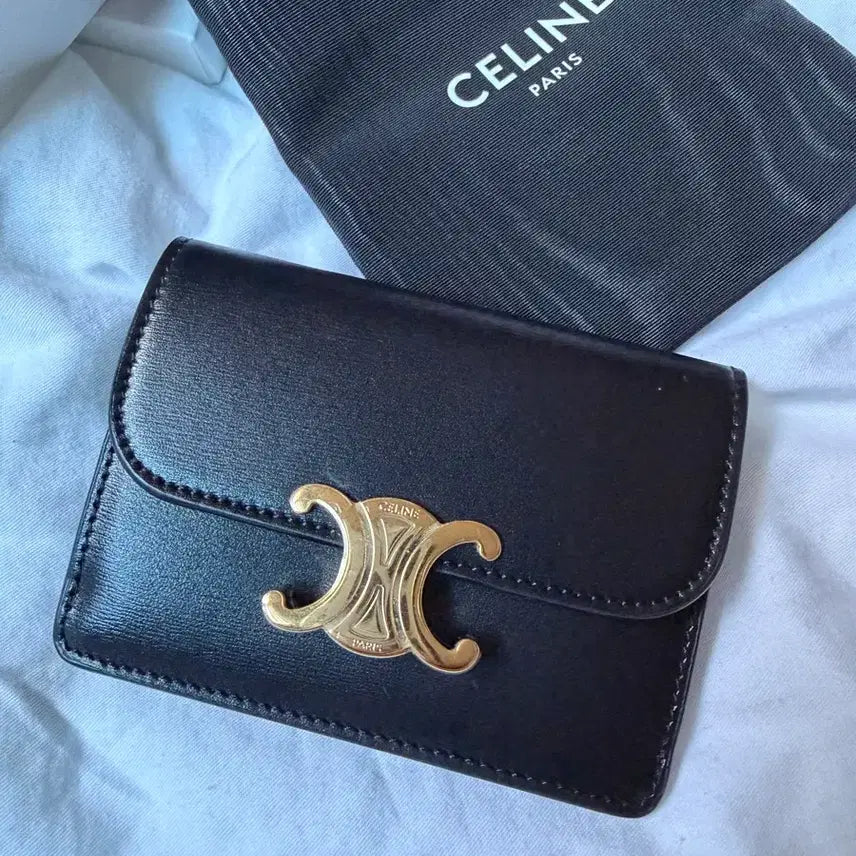 [BUNJANG] Celine Triomphe Card Holder Black / 셀린느 트리옹프 카드지갑 블랙