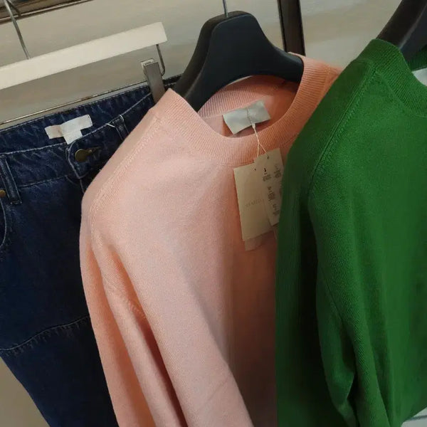 [BUNJANG] Merino Wool Blend Round Neck Knit Sweater / 메리노 울 라운드니트