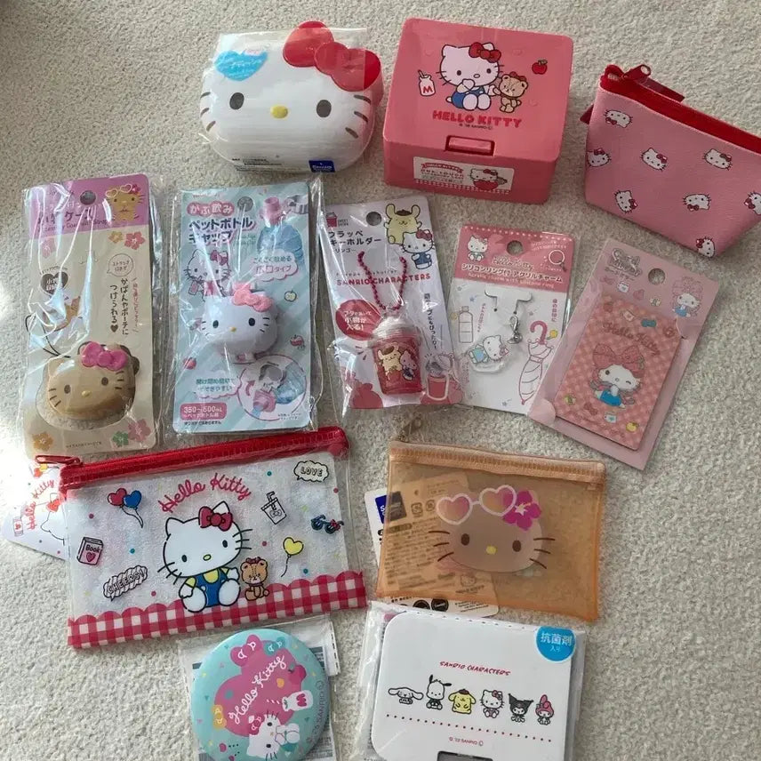 [BUNJANG] Hello Kitty Accessory Pouch Set (12 Items) / 헬로키티 소품.파우치12종