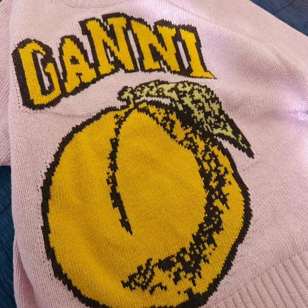 [BUNJANG] GANNI Peach Knit Sweater / 가니 복숭아 연핑크 니트 스웨터