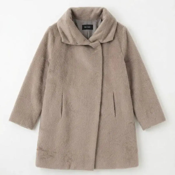 [BUNJANG] Our Archive High Neck Wool Alpaca Blend Coat / 마인 하이넥 울 알파카 혼방 코트