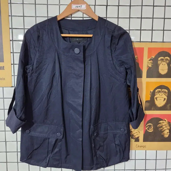 [BUNJANG] Tomboy Navy 7-Sleeve Jacket / 톰보이 네이비 7부 소매 자켓 1007