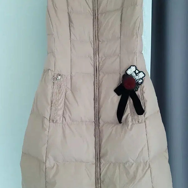 [BUNJANG] Lenibon Goose Down Long Padded Vest (Size 55) / 레니본 구스다운 롱패딩조끼(55)