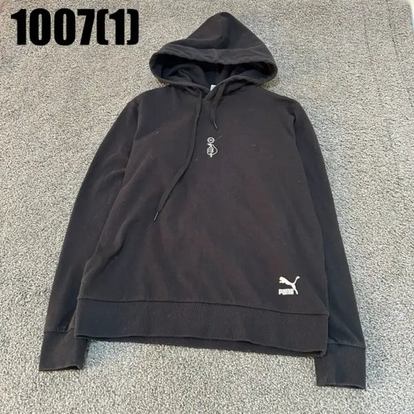 [BUNJANG] Puma Black Embroidered Hoodie / 퓨마 후드티 블랙