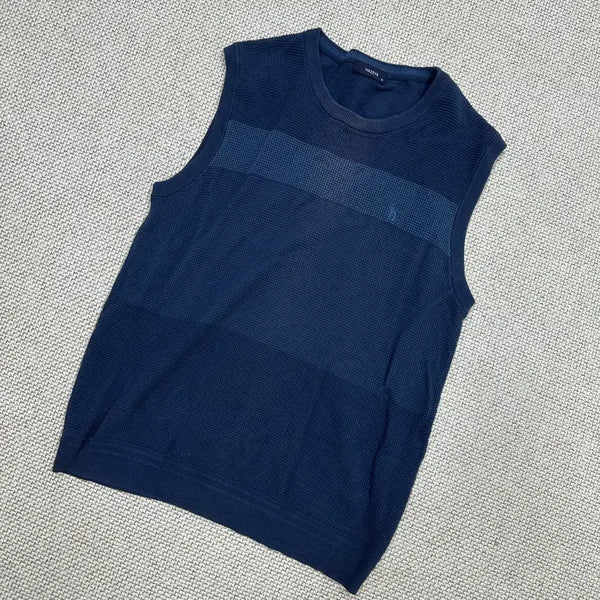 [BUNJANG] Hazzys Colorblock Knit Vest / 105 헤지스 배색 니트 조끼 1007E1