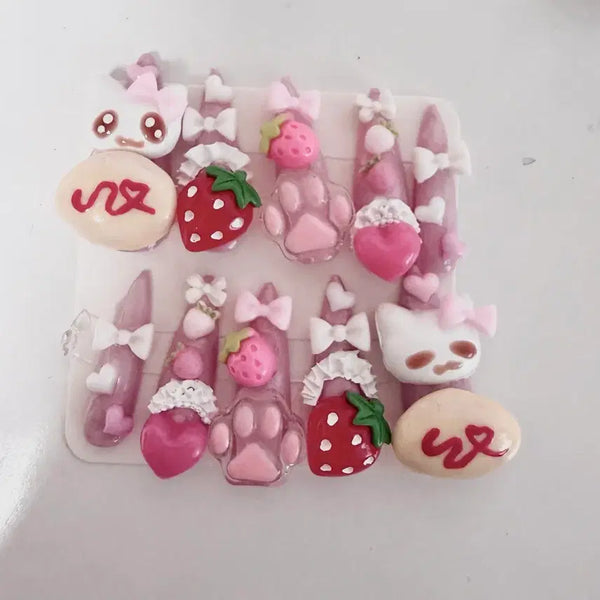 [BUNJANG] Customizable "Ji-rae" Style Nail Tips / 양산형 지뢰계 네일팁 주문제작 양지뢰 네일팁