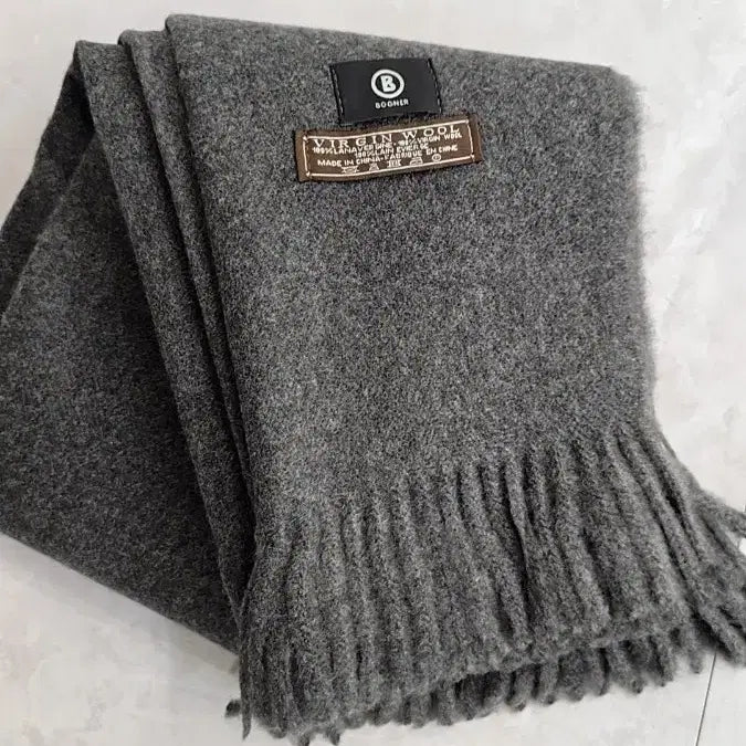 [BUNJANG] Bogner Virgin Wool Scarf - Charcoal Gray / (새상품) 보그너 정품 버진울 목도리 머플러 매장판 50만원대