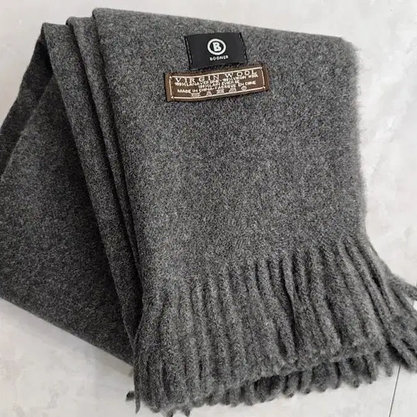[BUNJANG] Bogner Virgin Wool Scarf - Charcoal Gray / (새상품) 보그너 정품 버진울 목도리 머플러 매장판 50만원대