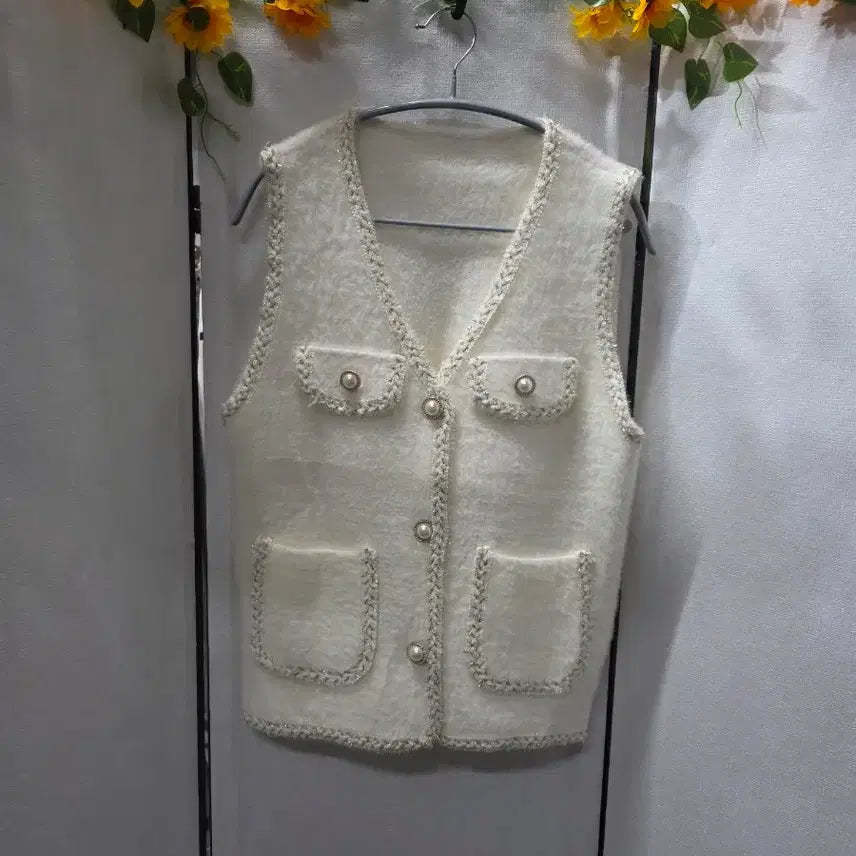 [BUNJANG] White Eco Fur Vest / 에코퍼베스트