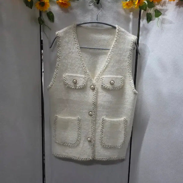 [BUNJANG] White Eco Fur Vest / 에코퍼베스트