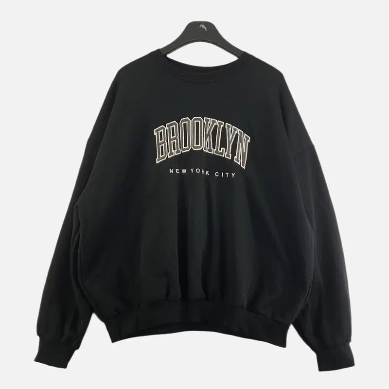 [BUNJANG] Black Women's Oversized Sweatshirt / 블랙 여자 프리 맨투맨 O6069